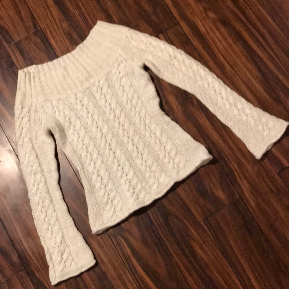 Off shoulder Worthington cable sweater